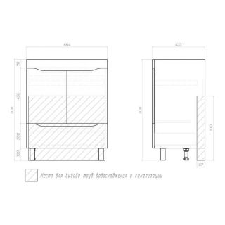 Тумба под раковину напольная Vigo Grani 285 70 см дуб золотой
